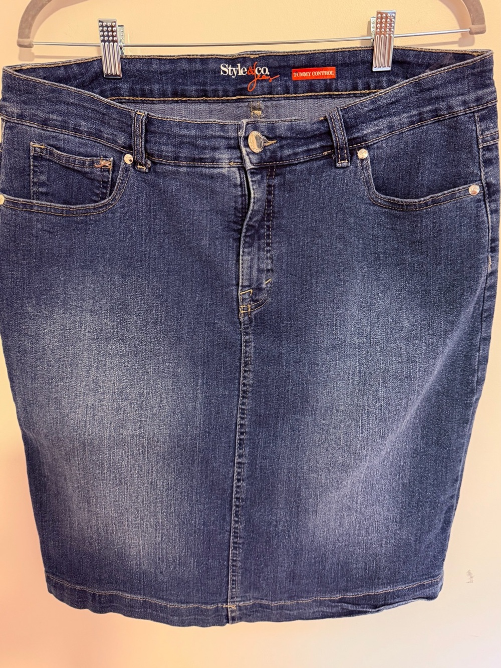 Style & Co. Dark Blue Denim Pencil Skirt